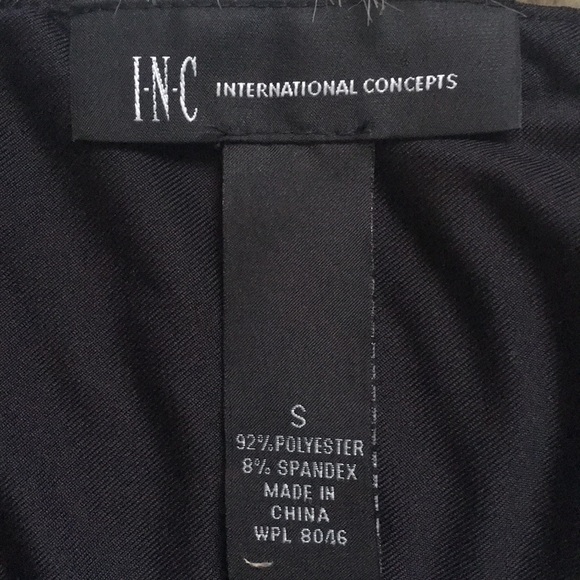 INC-Black and Off-White Embellished Print Dress - Picture 6 of 6